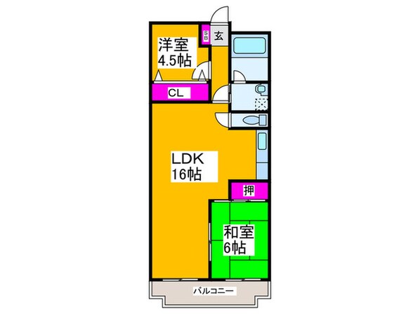 エクセランス福田の物件間取画像